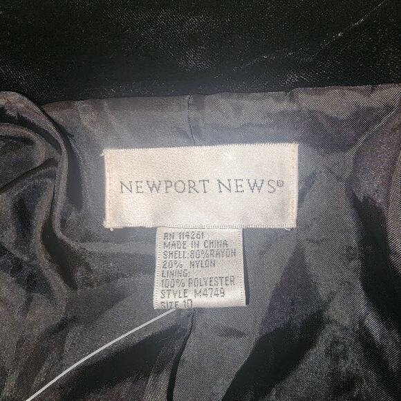 Vintage Newport News Black Embellished Shoulders Velvet Button Duster Jacket 10 - Picture 9 of 10